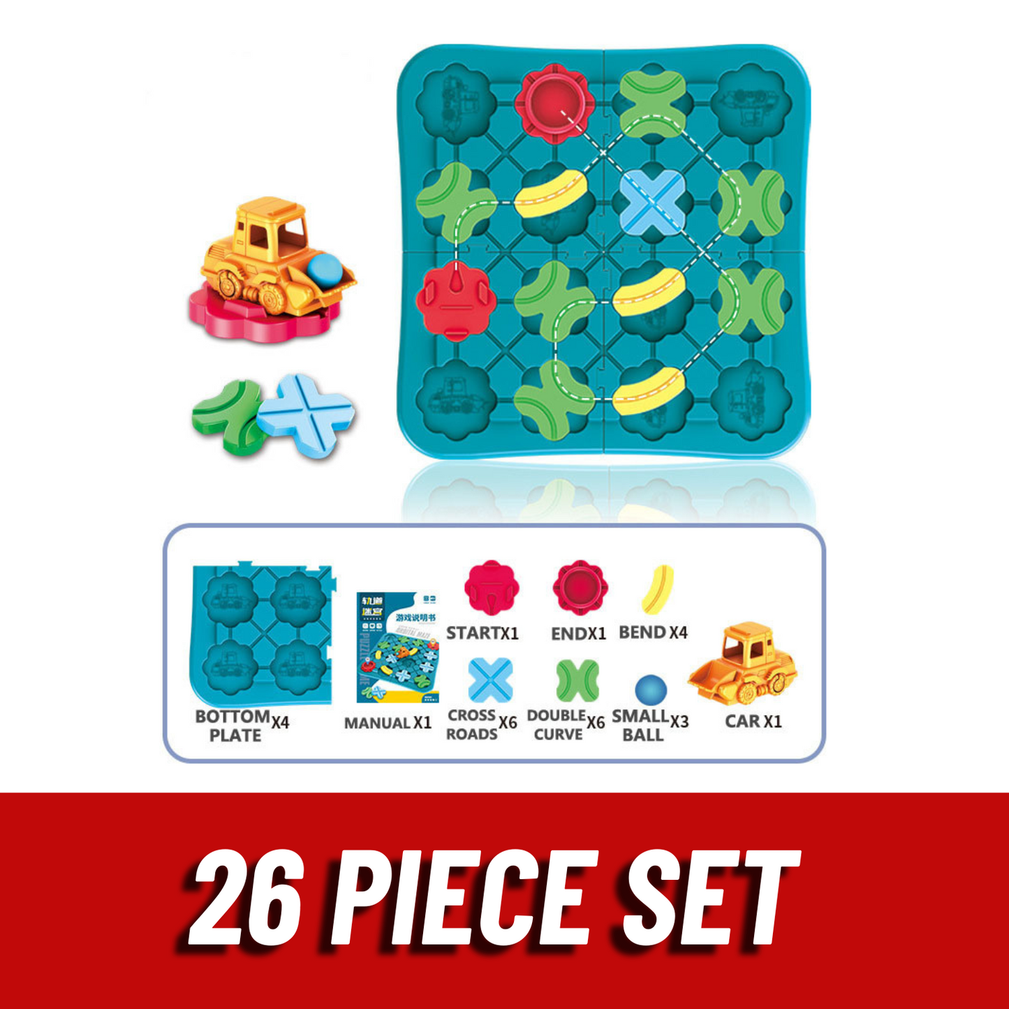 Engaging PuzzlePathway™ Logical Road Builder Game for Kids: STEM Learning Toy