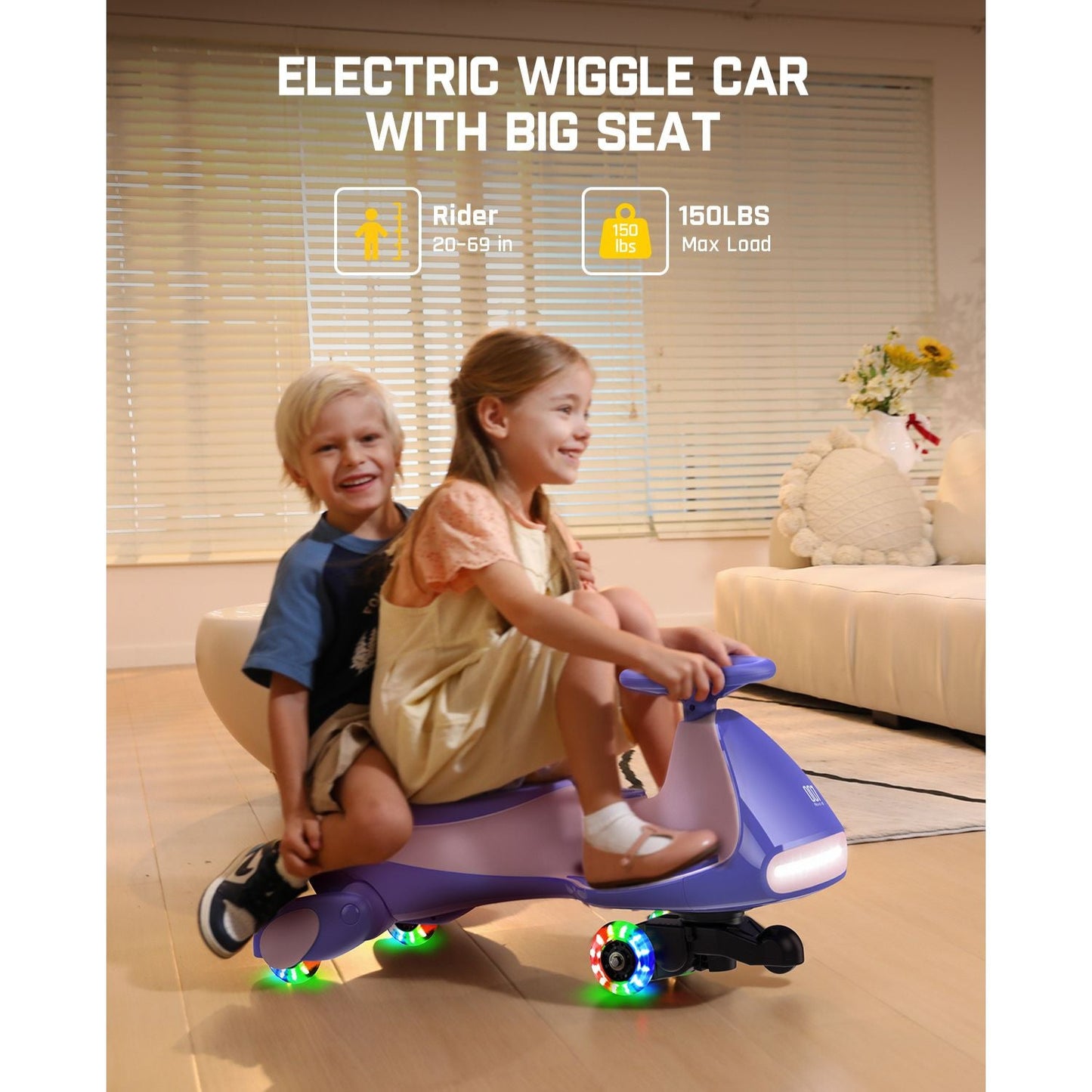FanttikRide N7 Pro Electric Wiggle Car - 12V Battery, Pedal Ride-On Fun