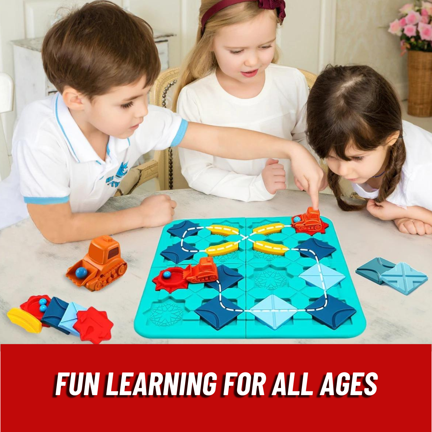 Engaging PuzzlePathway™ Logical Road Builder Game for Kids: STEM Learning Toy
