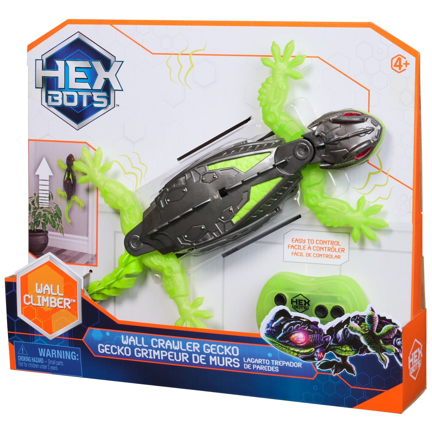 HEX BOTS Wallcrawler Gecko RC Robot Toy for Kids, Climbs Walls!