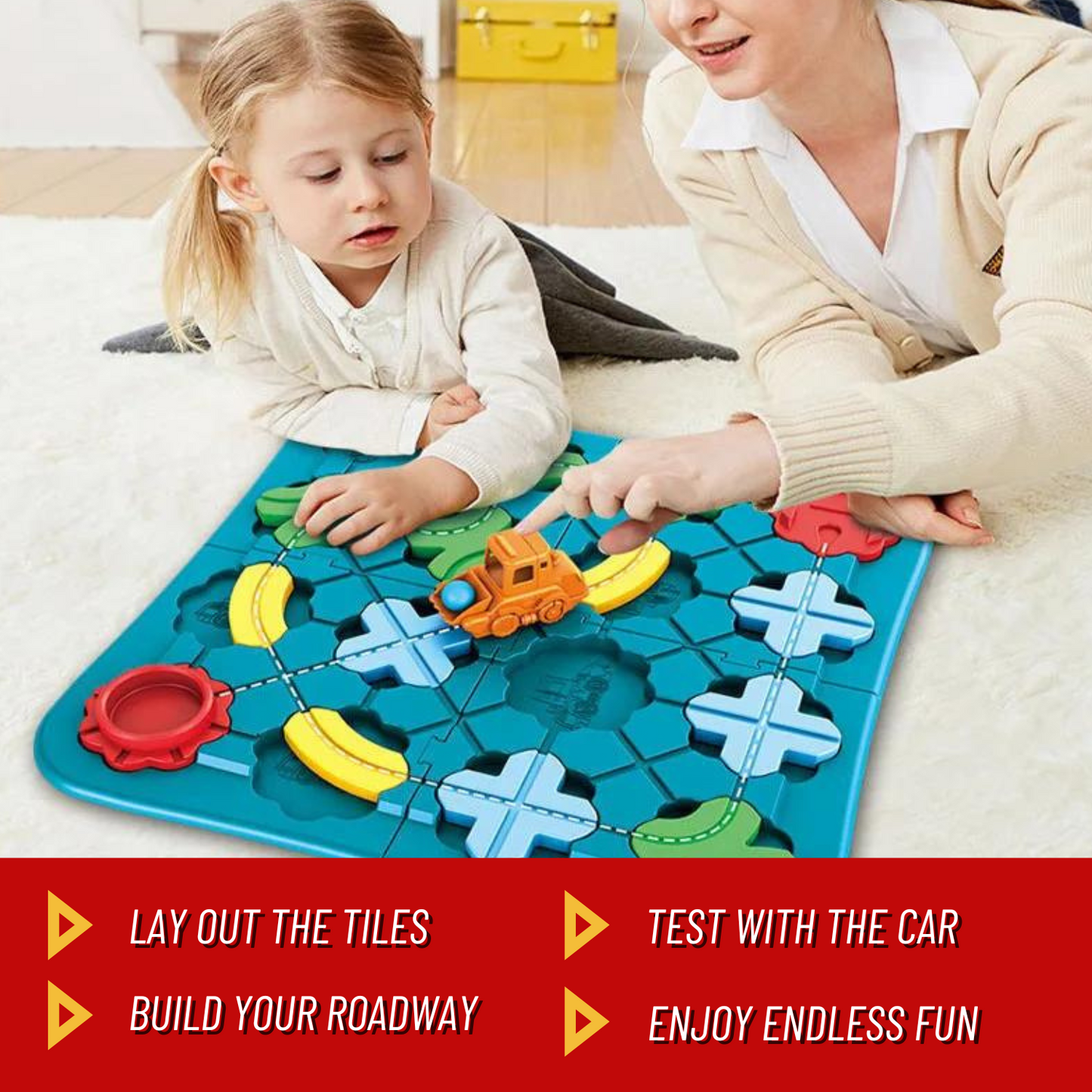 Engaging PuzzlePathway™ Logical Road Builder Game for Kids: STEM Learning Toy