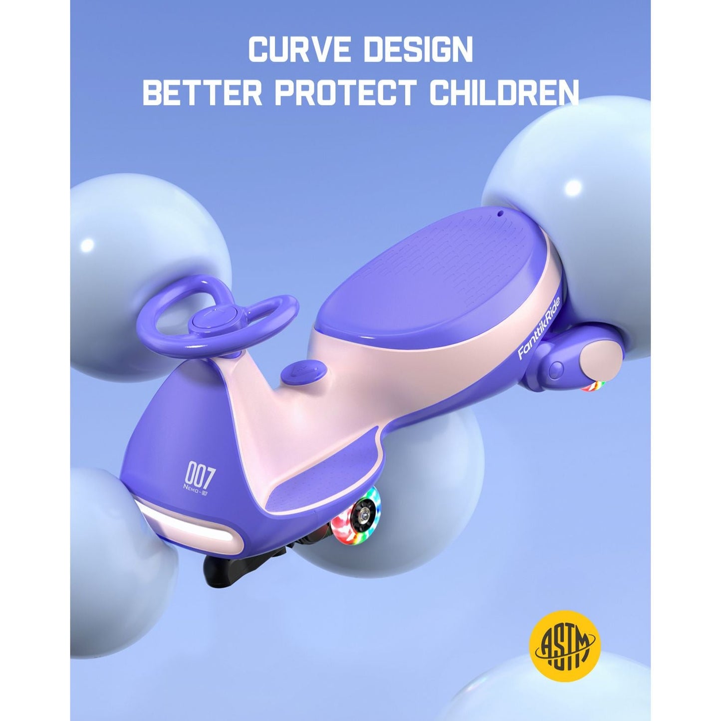 FanttikRide N7 Pro Electric Wiggle Car - 12V Battery, Pedal Ride-On Fun