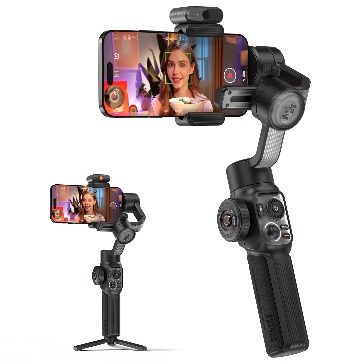 ZHIYUN Smooth 5S AI Advanced Magnetic Tracker Phone Gimbal with Built-in Fill Light