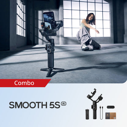 ZHIYUN Smooth 5S AI Advanced Magnetic Tracker Phone Gimbal with Built-in Fill Light