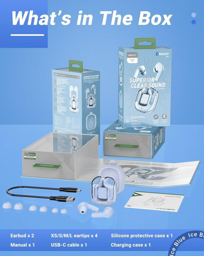 ACEFAST Crystal T6 True Wireless Earbuds: Bluetooth 5.0, IPX4 Waterproof