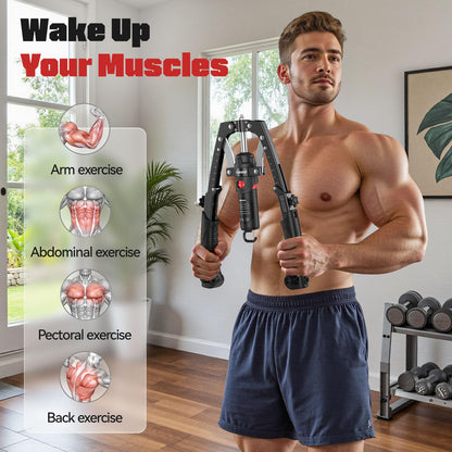 Sakerplus® Adjustable Hydraulic Arm Exerciser: 22-440 lbs Resistance, LCD Counter