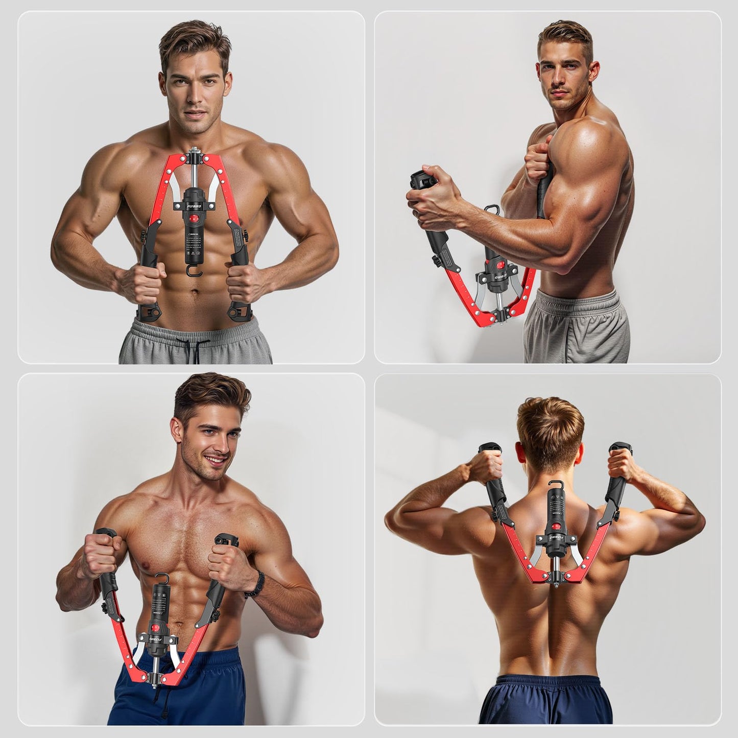 Sakerplus® Adjustable Hydraulic Arm Exerciser: 22-440 lbs Resistance, LCD Counter