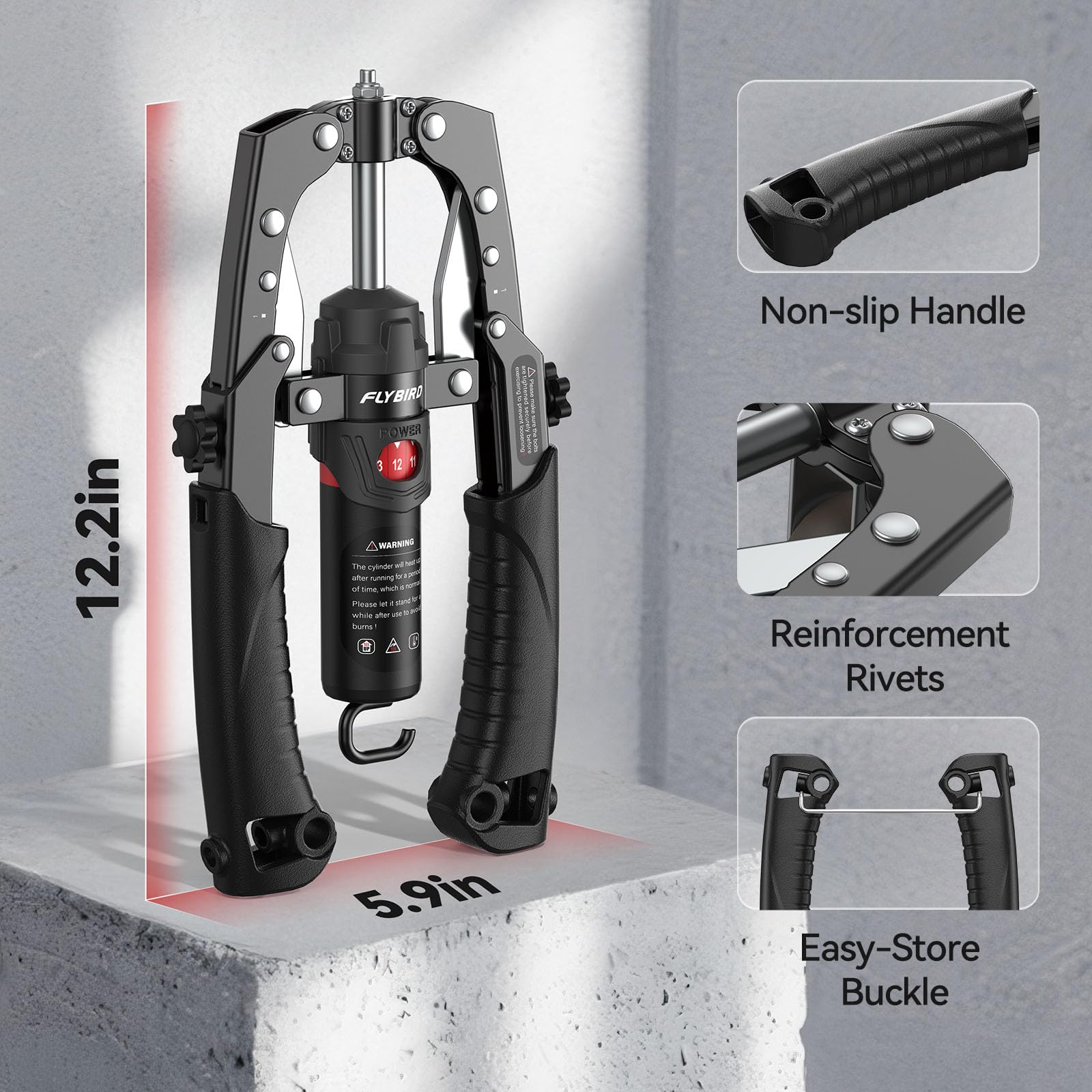 Sakerplus® Adjustable Hydraulic Arm Exerciser: 22-440 lbs Resistance, LCD Counter