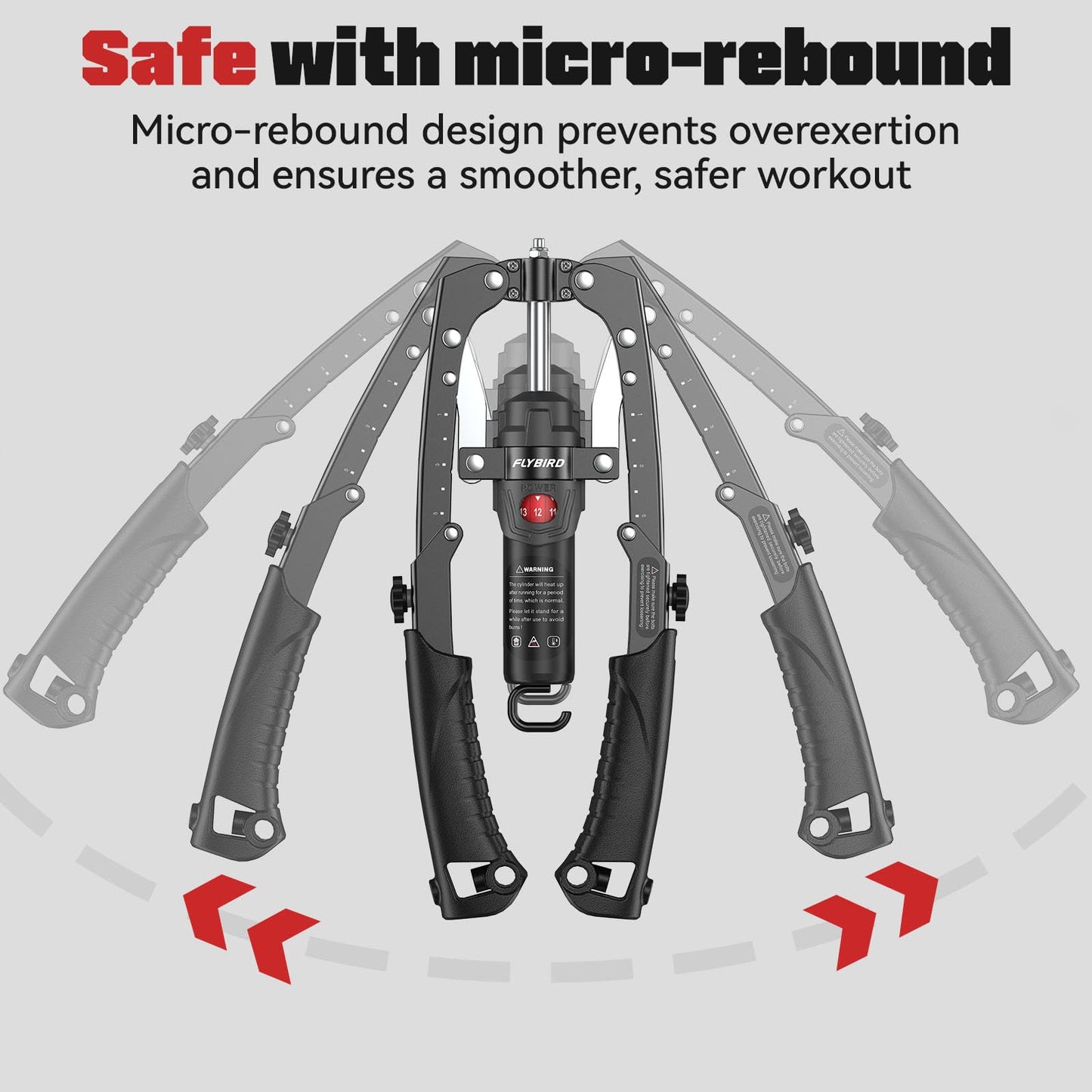 Sakerplus® Adjustable Hydraulic Arm Exerciser: 22-440 lbs Resistance, LCD Counter